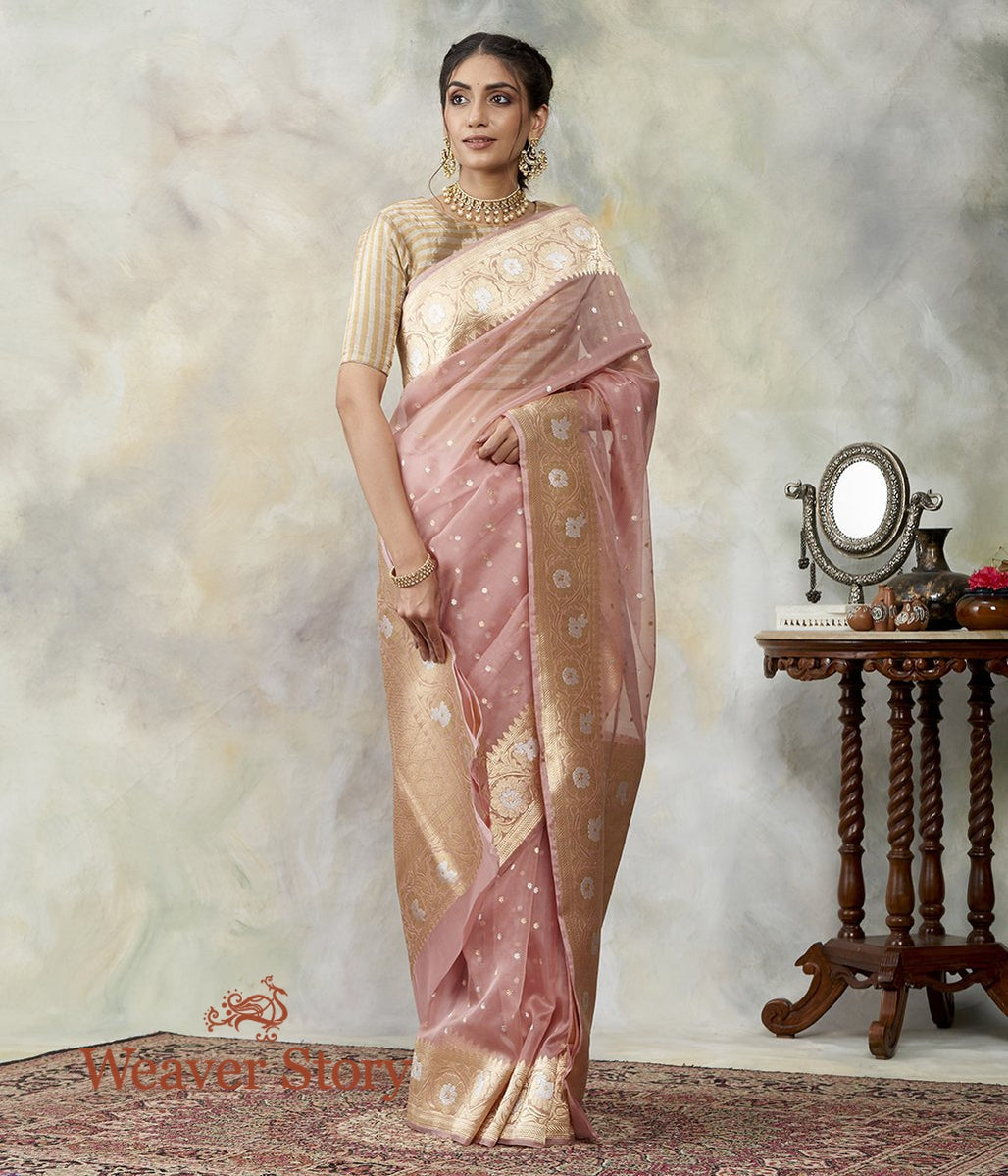 Handwoven_Blush_Pink_Kora_Silk_Saree_with_Small_Floral_Booti_WeaverStory_02