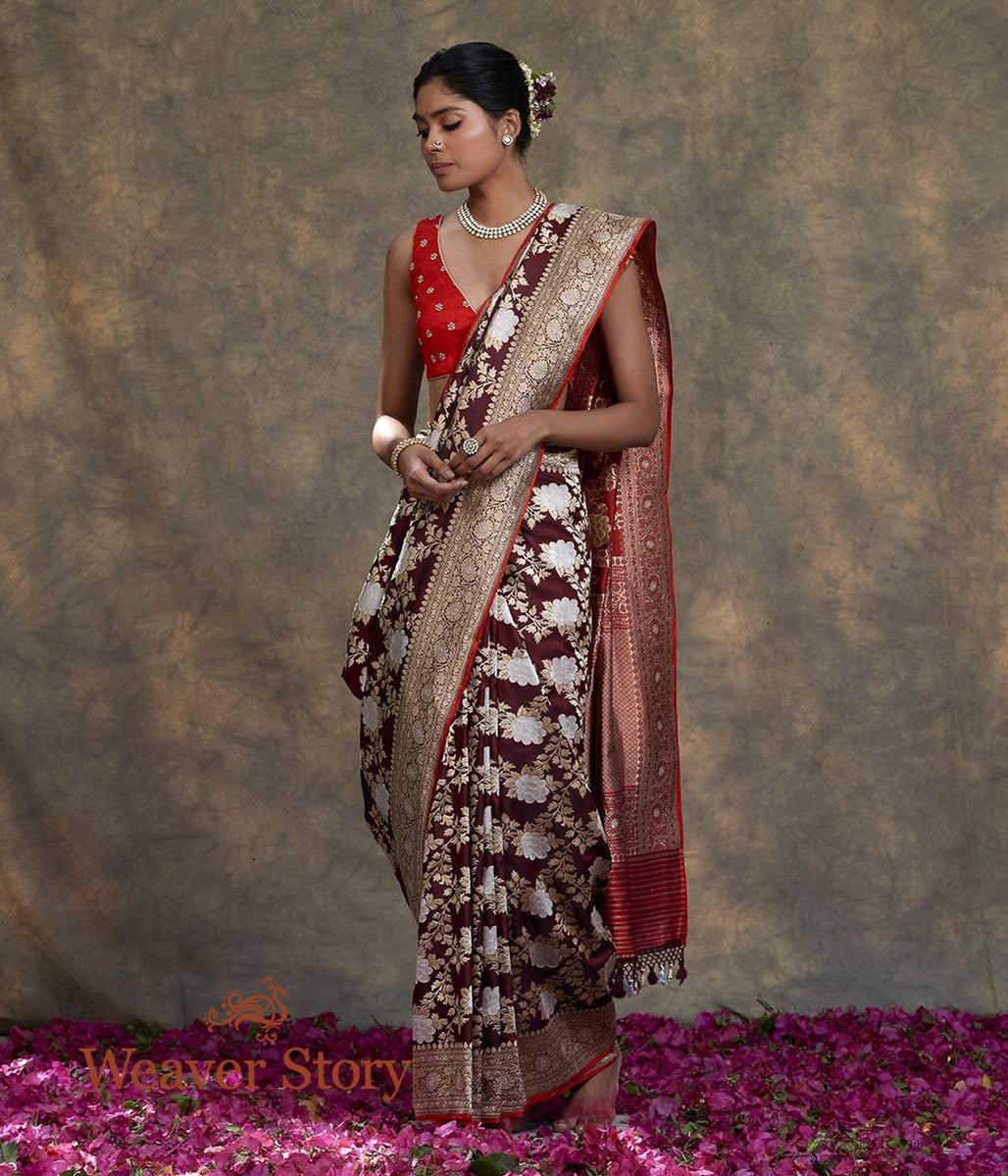 Handwoven_Burgundy_Angoor_Jangla_Saree_WeaverStory_02