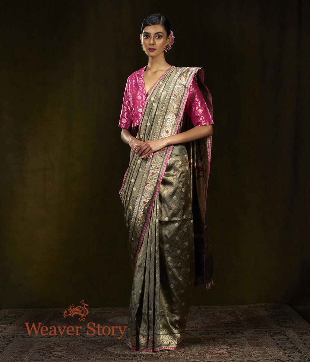 Handwoven_Grey_Zari_Tanchoi_Saree_with_Meenakari_Border_WeaverStory_02