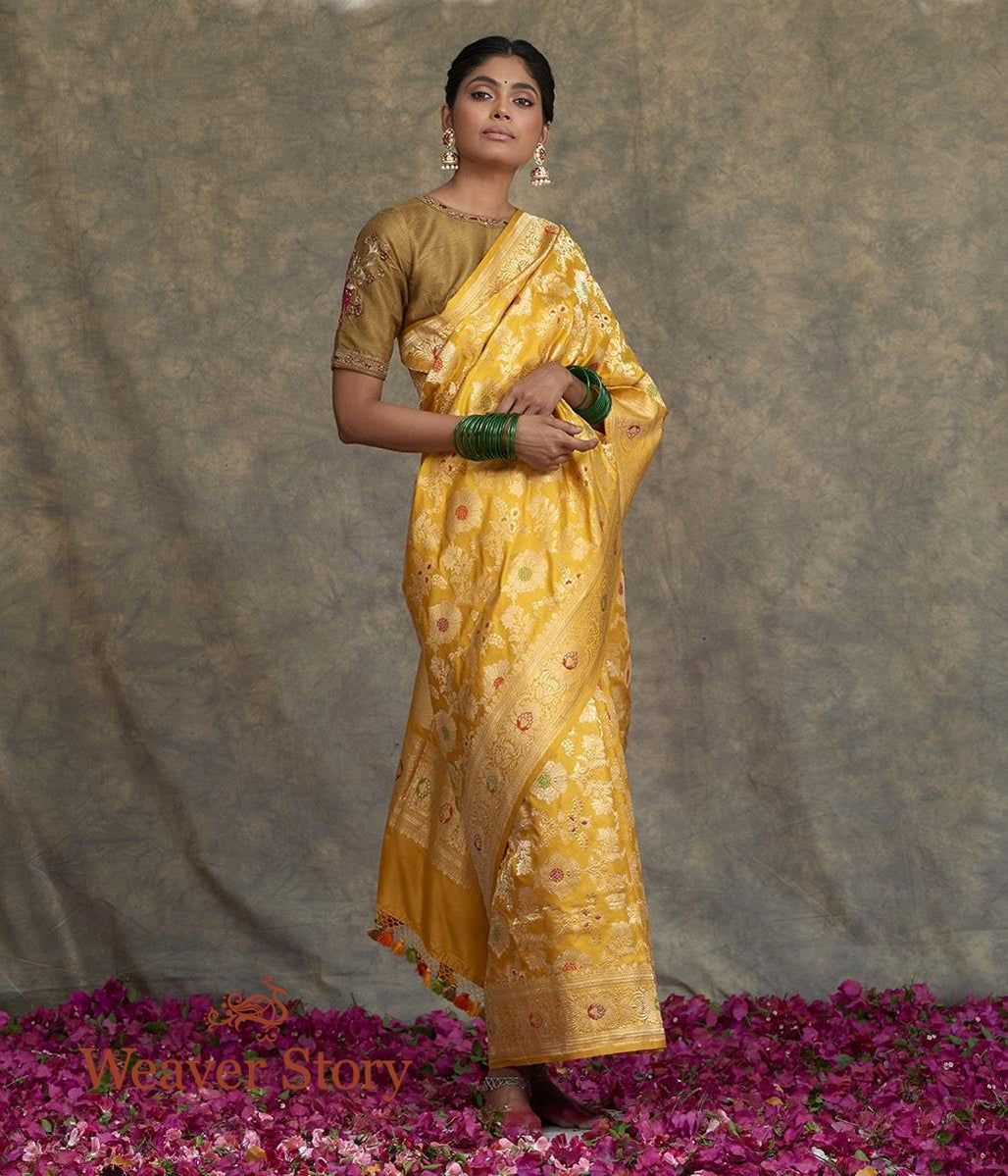 Handwoven_Mustard_Sona_Rupa_Meenakari_Jangla_Saree_WeaverStory_02