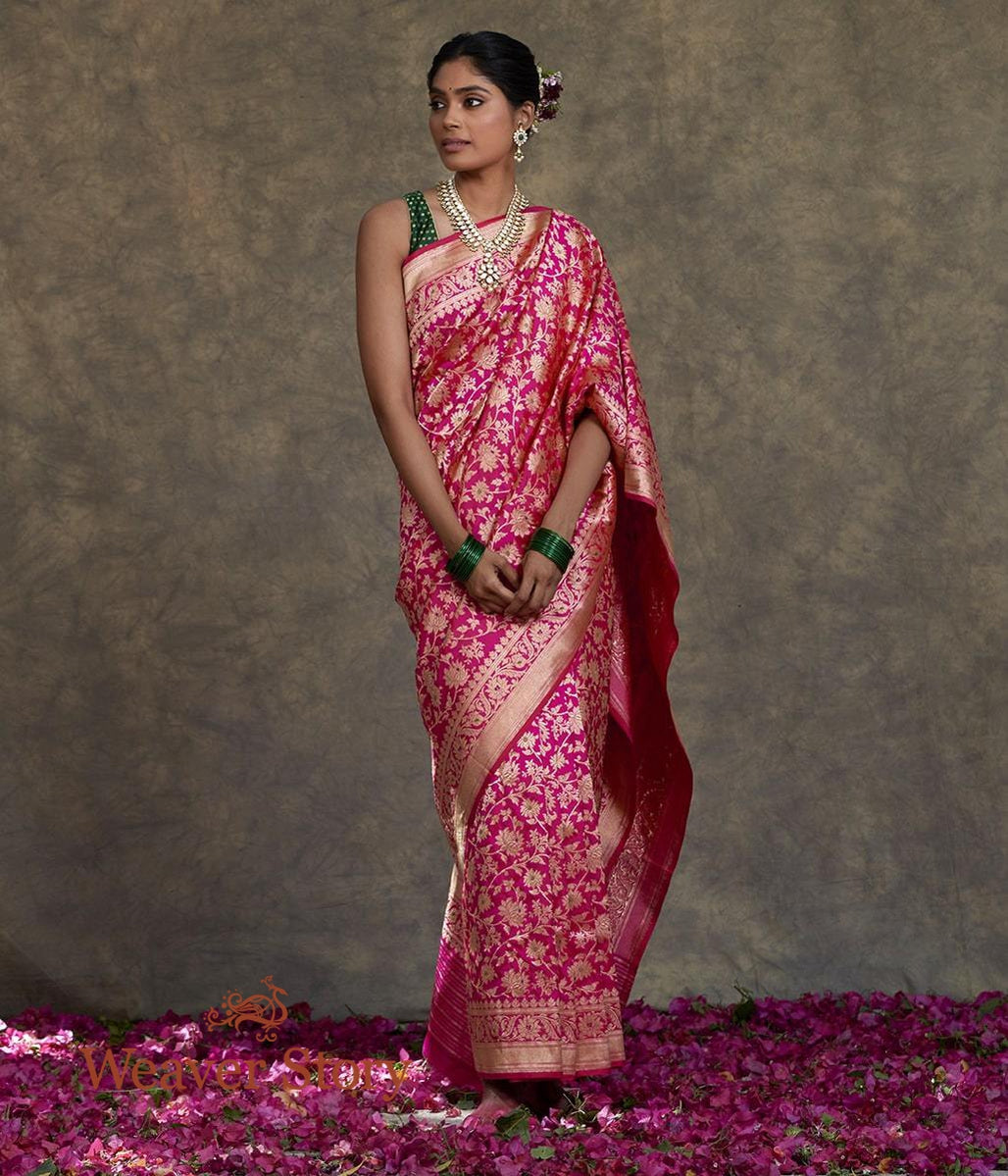 Handwoven_Pink_Meenakari_Jangla_Saree_with_Meenakari_-_Ektara_WeaverStory_02