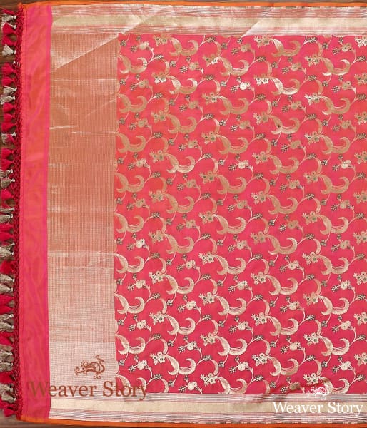 Handloom_Pink_Dual_Tone_Banarasi_Dupatta_with_Meenakari_WeaverStory_02