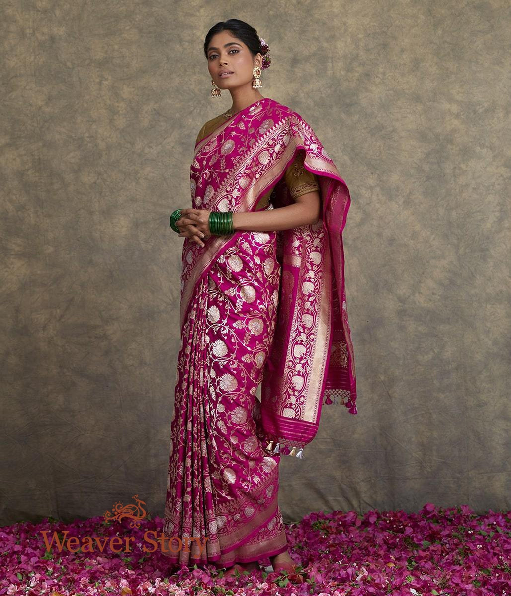 Handwoven_Pink_Sona_Rupa_Kadhwa_Jangla_Saree_with_Bel_Border_WeaverStory_02