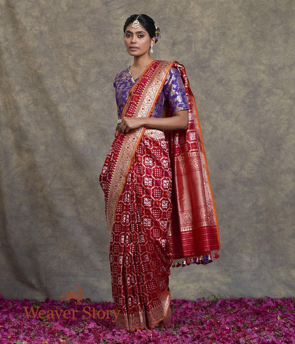 Handwoven_Red_Meenakari_Jangla_Saree_-_Master_Weaver_WeaverStory_02