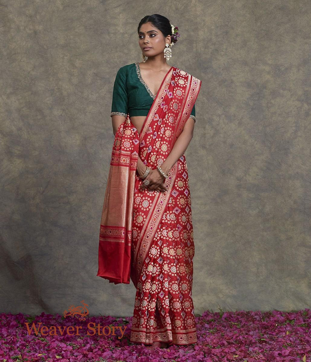 Handwoven_Banarasi_Jangla_in_Red_with_Intricate_Meenakari_WeaverStory_02