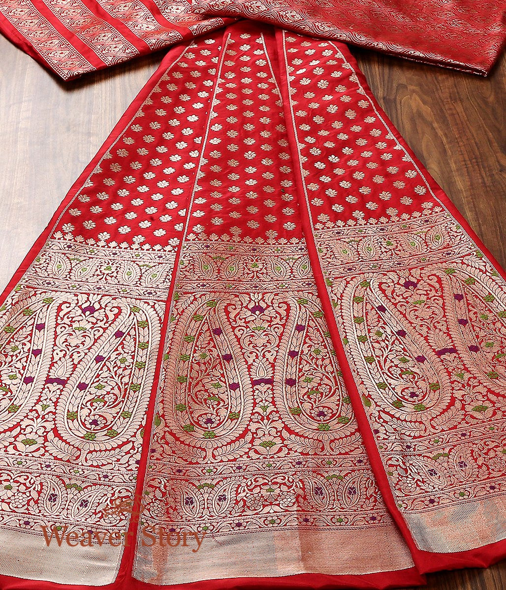 Handloom_Red_18_Kali_Banarasi_Silk_Lehenga_with_Meenakari_WeaverStory_02