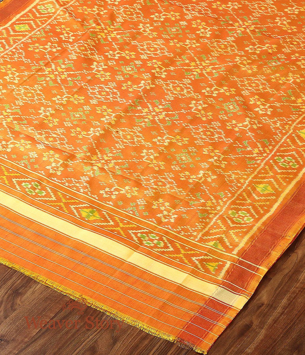 Handloom_Orange_Single_Ikat_Patola_Dupatta_WeaverStory_02
