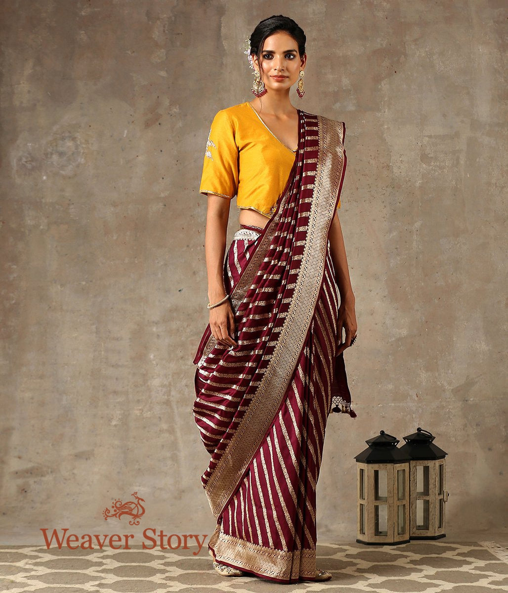 Handwoven_Wine_Diagonal_Bel_Cutwork_Banarasi_Saree_WeaverStory_02