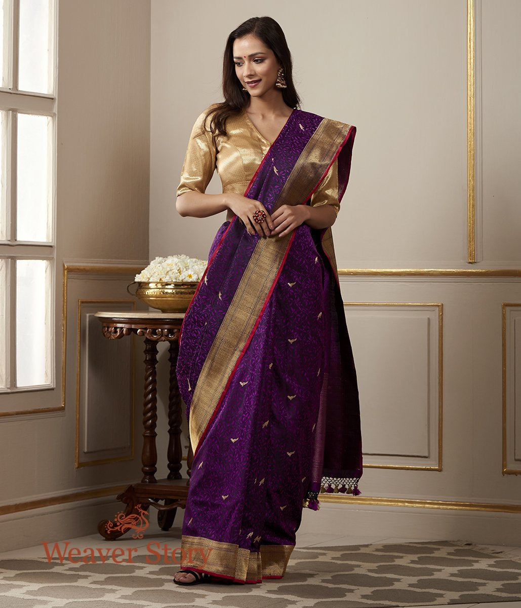 Handloom_Purple_and_Pink_Tanchoi_Saree_with_Woven_Bird_Motifs_WeaverStory_02
