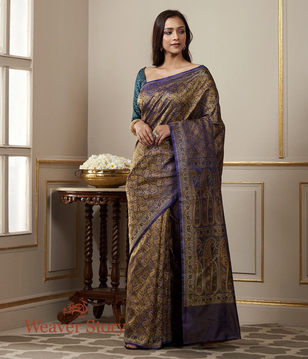 Handloom_Blue_and_Purple_Dual_Tone_Jamawar_Tanchoi_Saree_with_Paisleys_WeaverStory_02