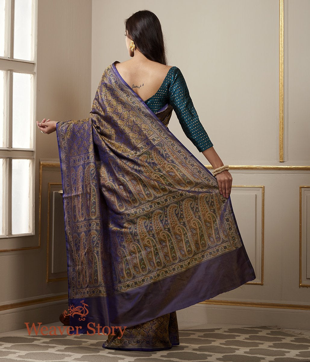 Handloom_Blue_and_Purple_Dual_Tone_Jamawar_Tanchoi_Saree_with_Paisleys_WeaverStory_03
