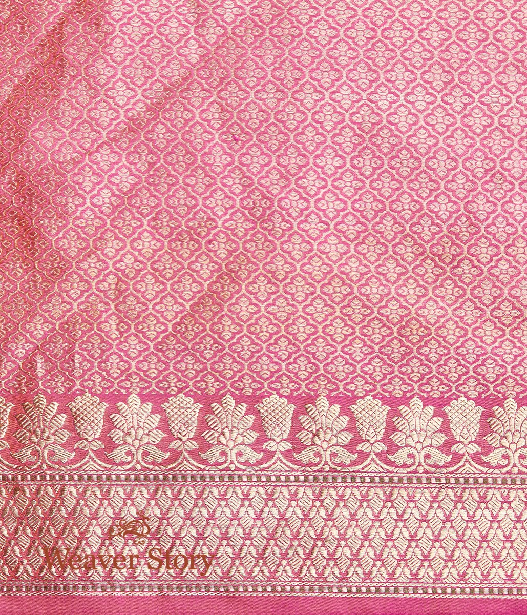 Handloom_Hot_Pink_Banarasi_Tanchoi_Saree_with_Kadhwa_Booti_WeaverStory_05