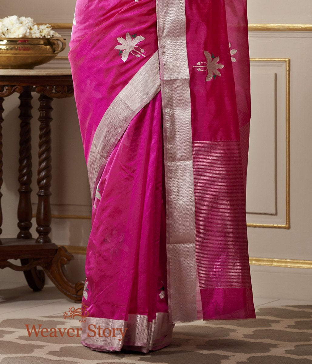 Handwoven_Pink_Chanderi_Silk_Saree_with_Birds_on_a_Tree_WeaverStory_04