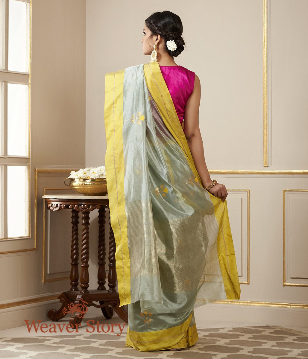 Handloom_Duck_Egg_Blue_Chanderi_Silk_Saree_with_Yellow_Mushroo_Borders_WeaverStory_03