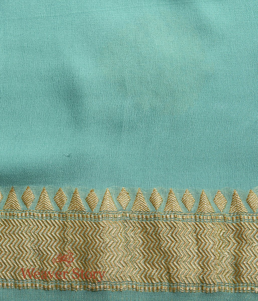 Handloom_Sea_Green_Banarasi_Georgette_Saree_with_Kadhwa_Boota_WeaverStory_05