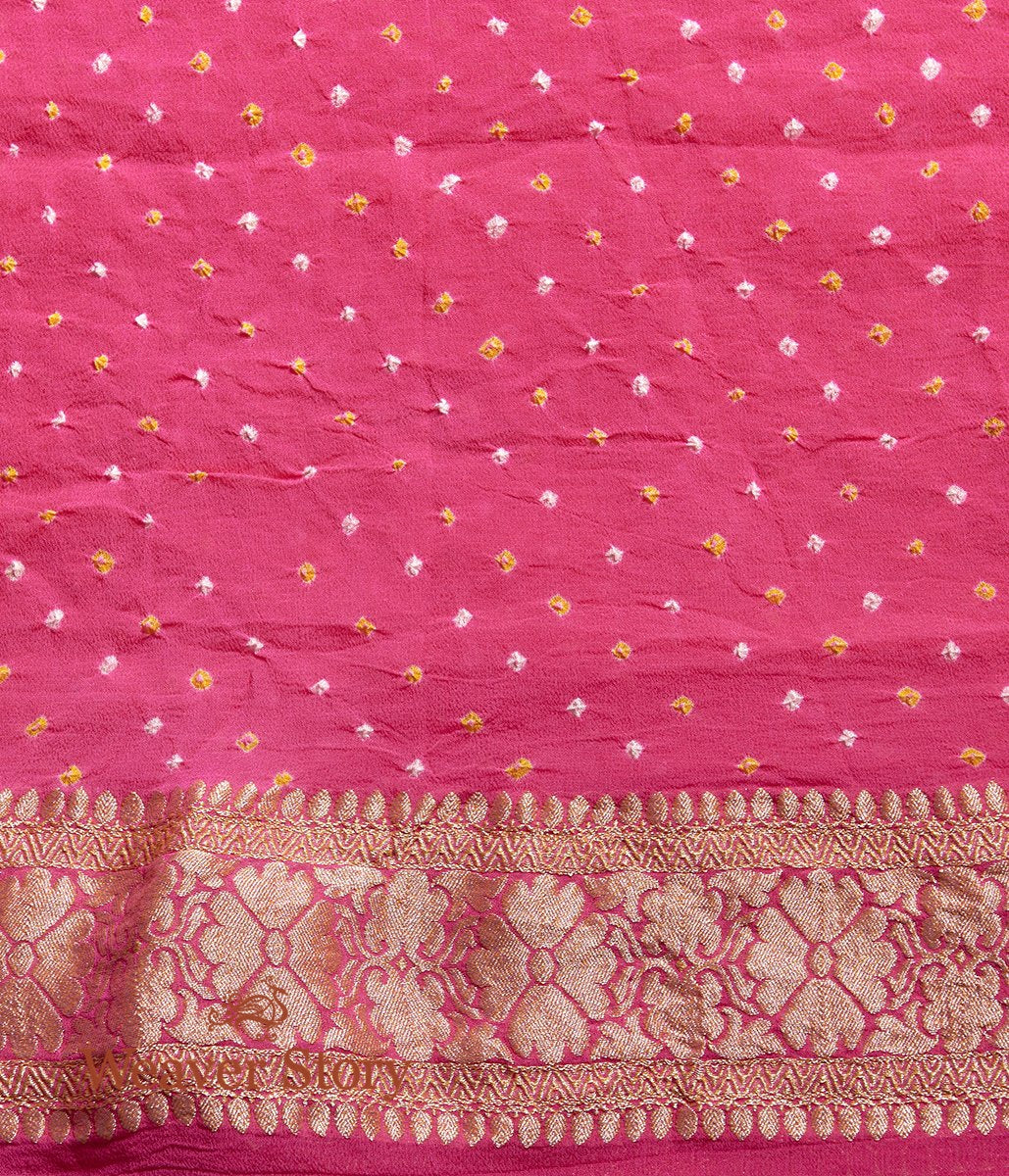 Handwoven_Banarasi_Bandhej_Saree_in_Grey_and_Pink_ombre_dye_WeaverStory_05