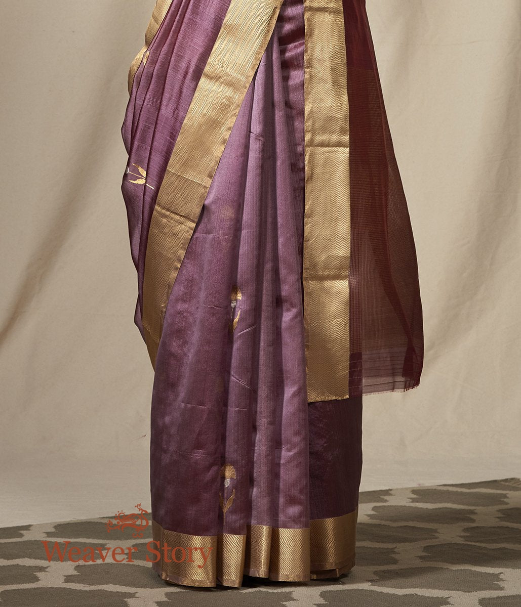 Purple_Chanderi_Silk_Saree_with_Gold_and_Silver_Zari_Boota_WeaverStory_04
