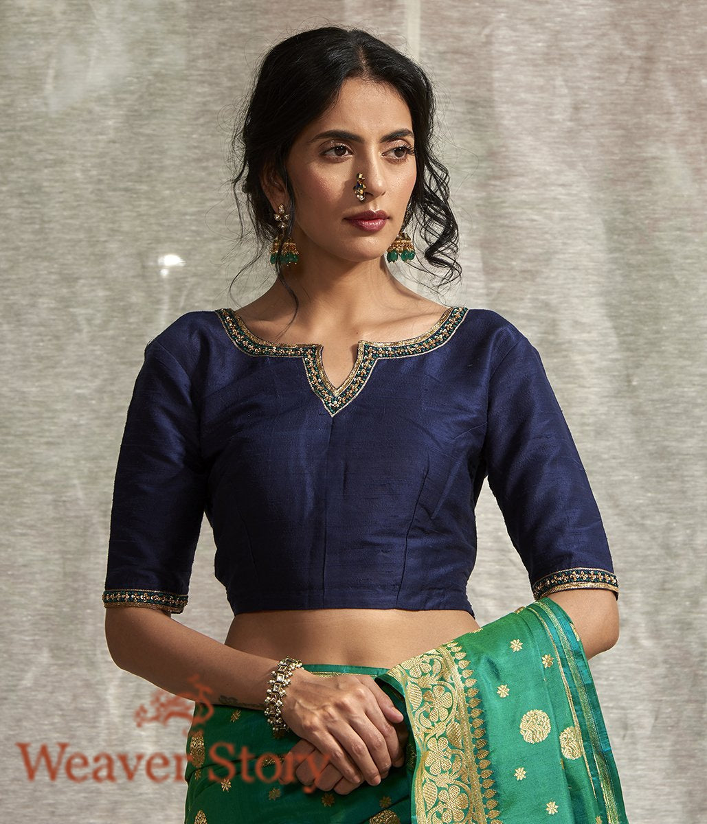 Blue_Zardozi_and_Sequins_Embroidery_Blouse_with_Boota_on_the_Back_WeaverStory_02