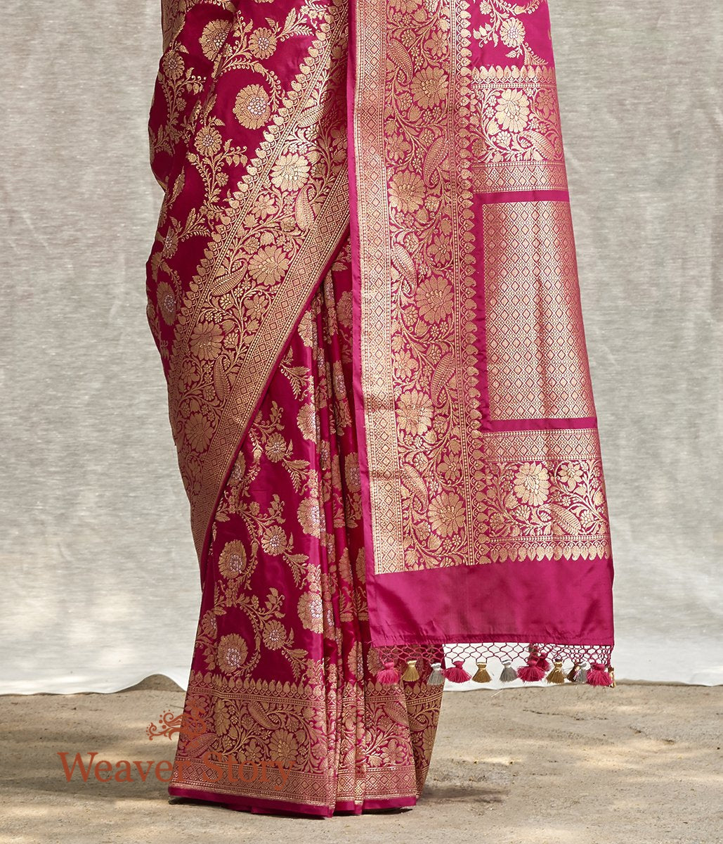 Handwoven_Pink_Banarasi_Jangla_Saree_with_all_over_Gold_Zari_Weave_WeaverStory_04