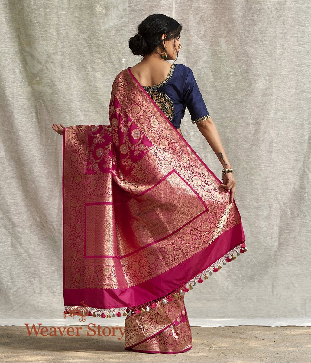 Handwoven_Pink_Banarasi_Jangla_Saree_with_all_over_Gold_Zari_Weave_WeaverStory_03