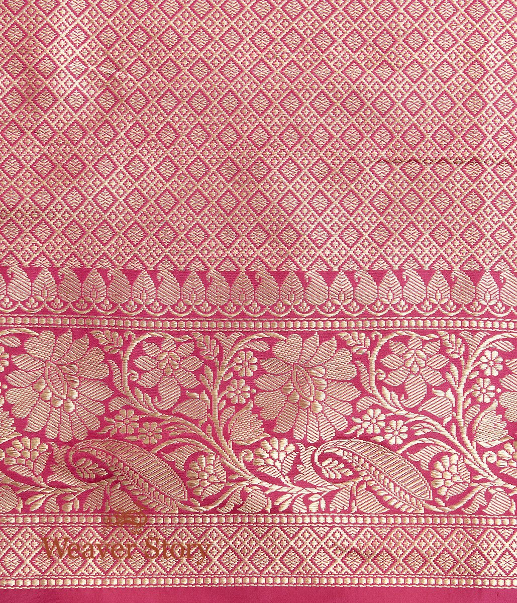 Handwoven_Pink_Banarasi_Jangla_Saree_with_all_over_Gold_Zari_Weave_WeaverStory_05