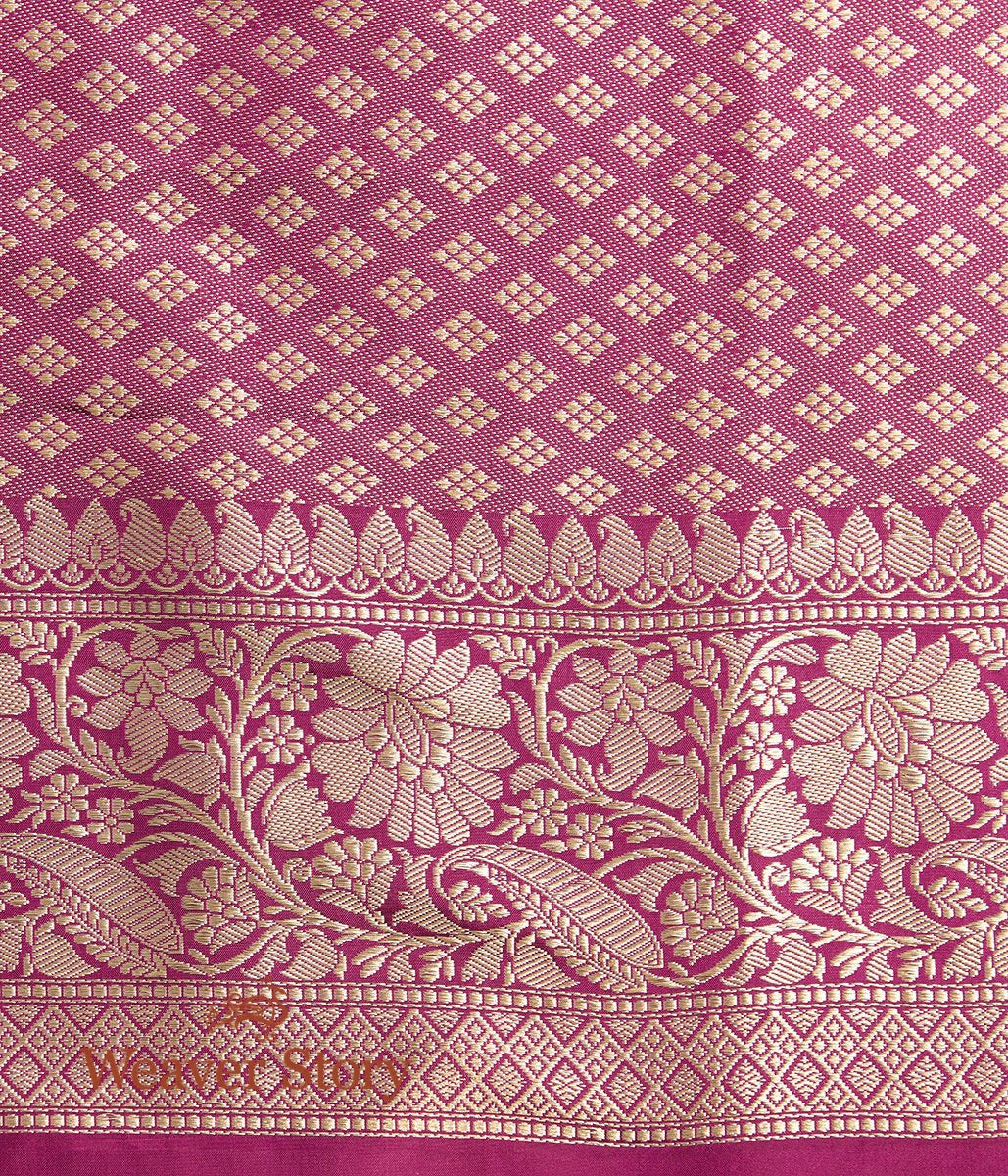 Handwoven_Wine_Kadhwa_Banarasi_Jangla_with_Floral_Weave_WeaverStory_05