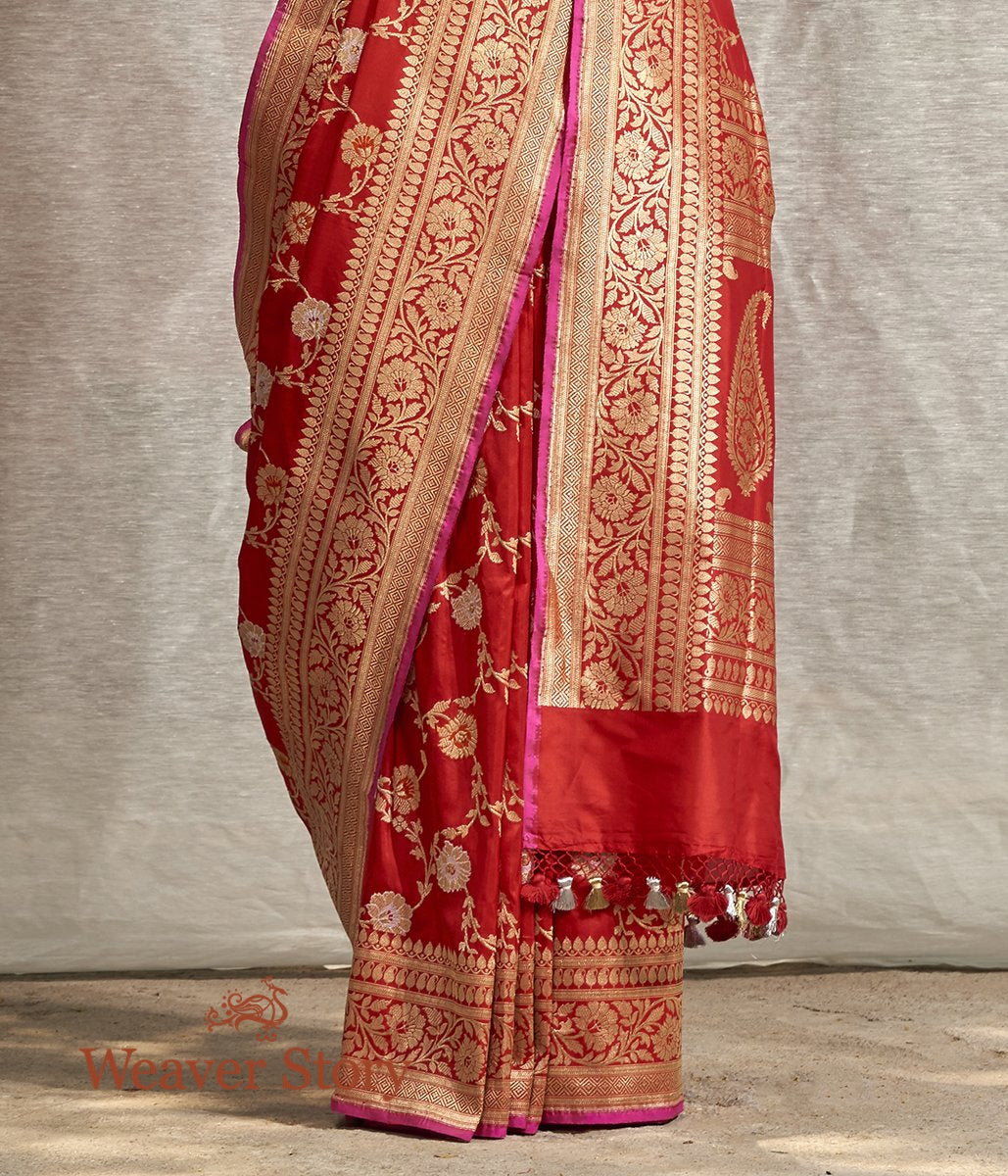 Handwoven_Chilly_Red_Banarasi_Jangla_Saree_with_Meenakari_WeaverStory_04