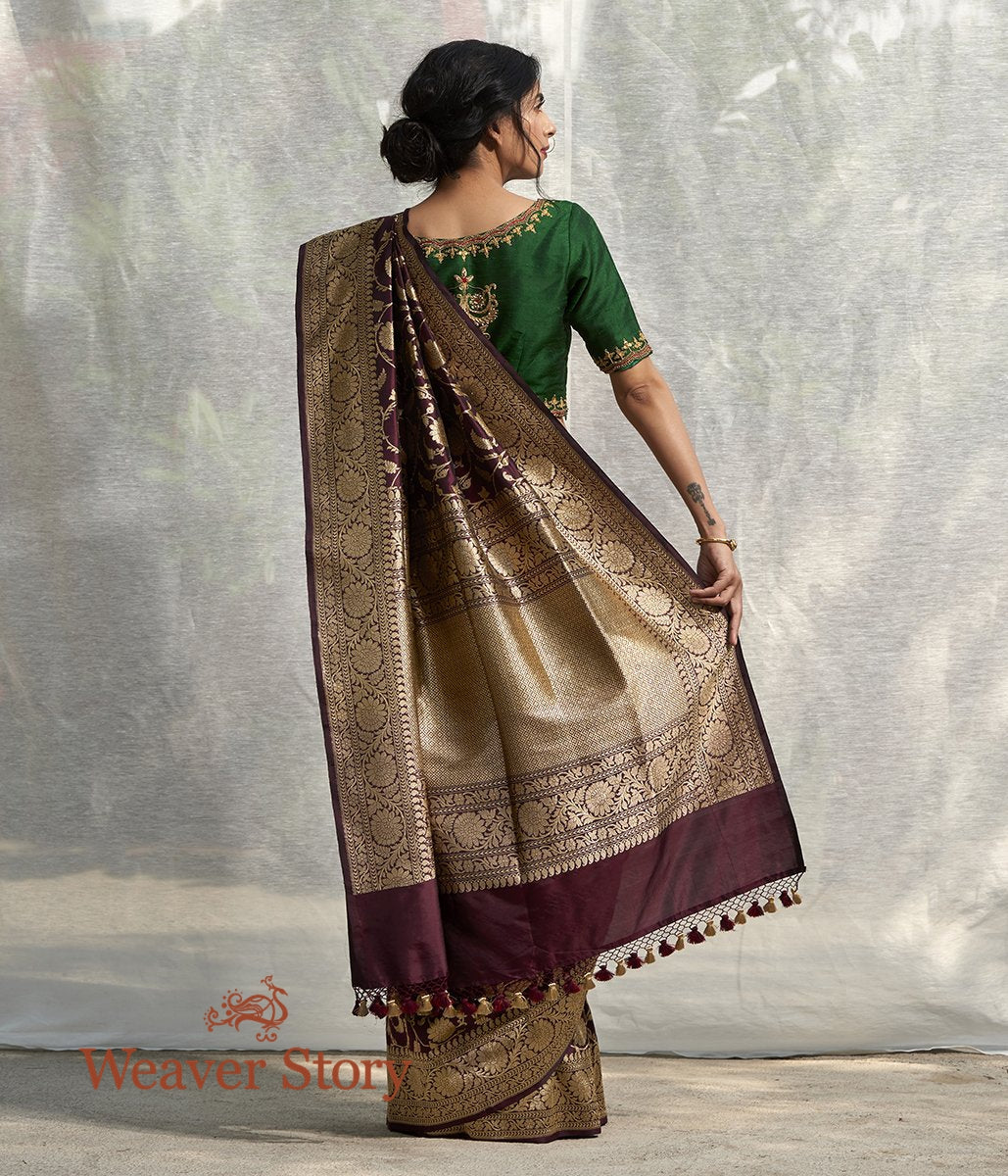Handwoven_Wine_Banarasi_Saree_with_Floral_Jaal_WeaverStory_03