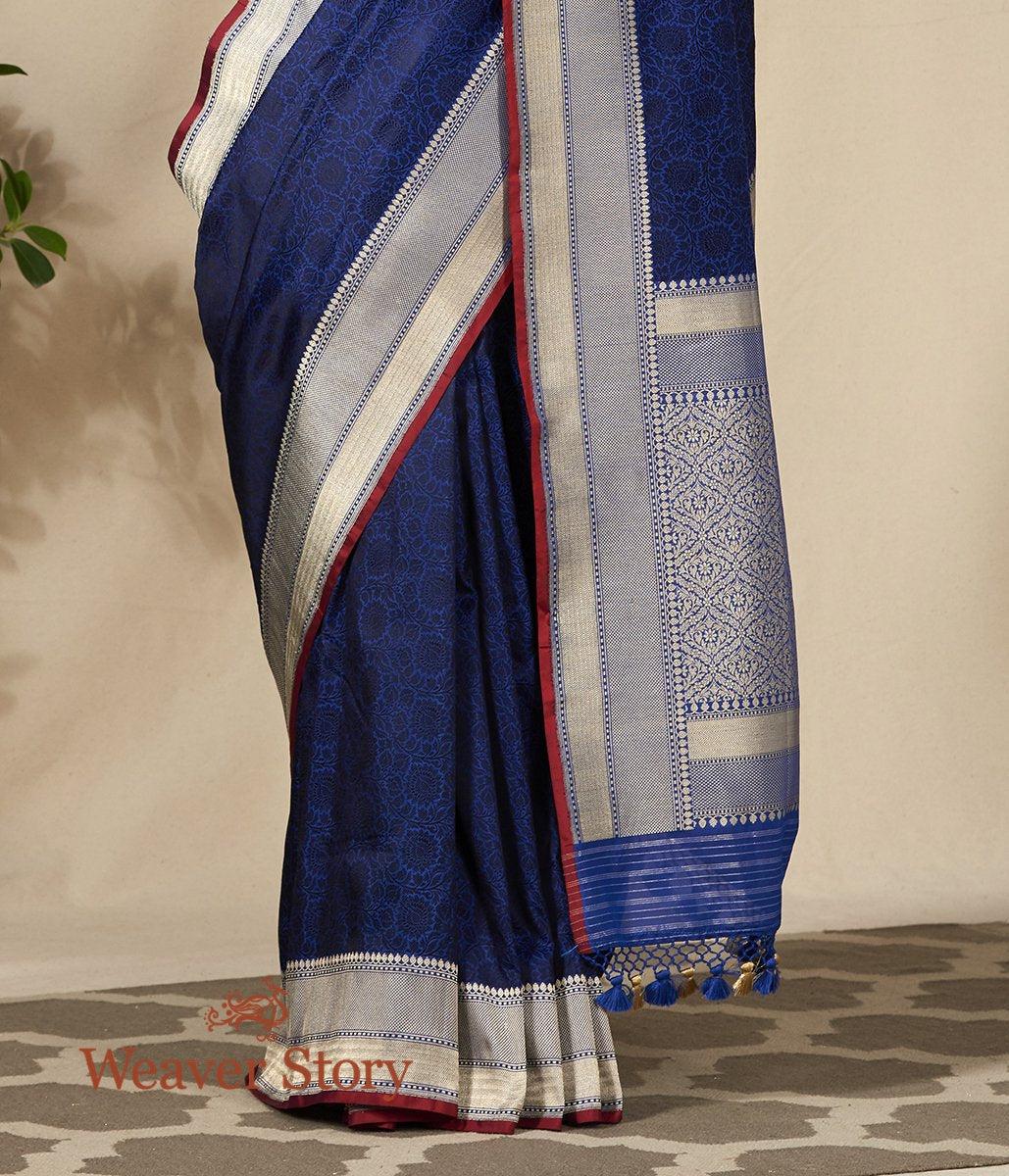 Handwoven_Blue_Banarasi_Tanchoi_Saree_with_Zari_Border_WeaverStory_04