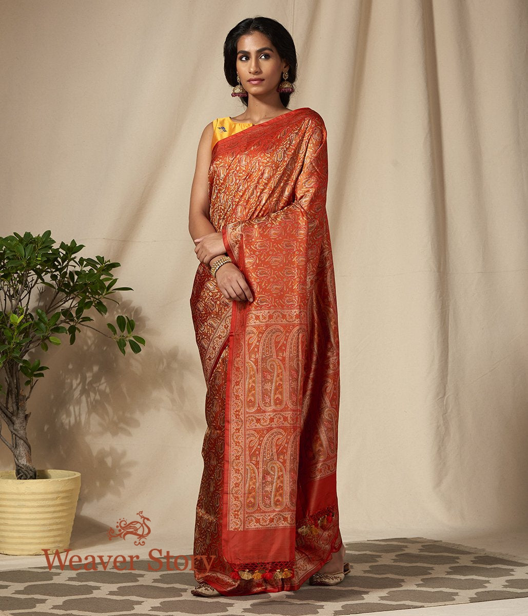 Handwoven_Red_Banarasi_Jamawar_Saree_with_Woven_Paisleys_WeaverStory_02