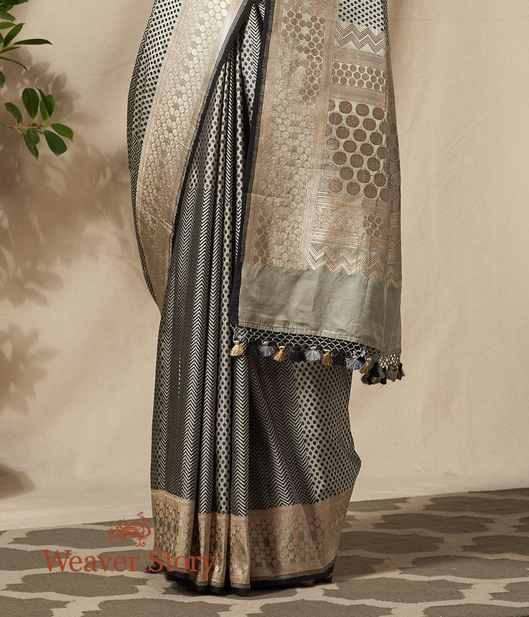Handwoven_Black_and_Offwhite_Banarasi_Tanchoi_Saree_with_Woven_Zari_Border_WeaverStory_04