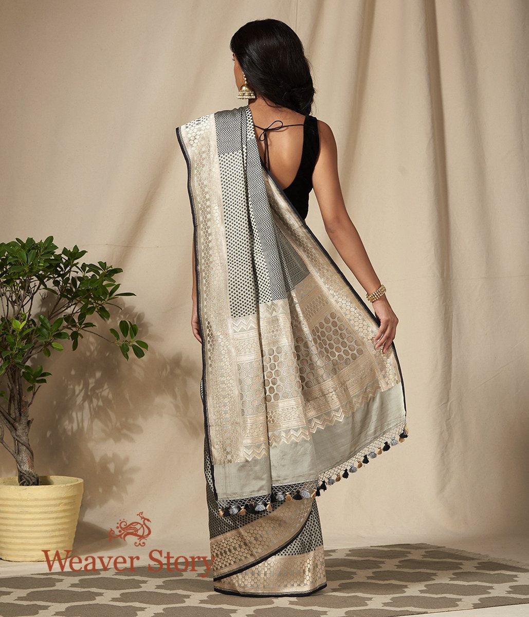 Handwoven_Black_and_Offwhite_Banarasi_Tanchoi_Saree_with_Woven_Zari_Border_WeaverStory_03