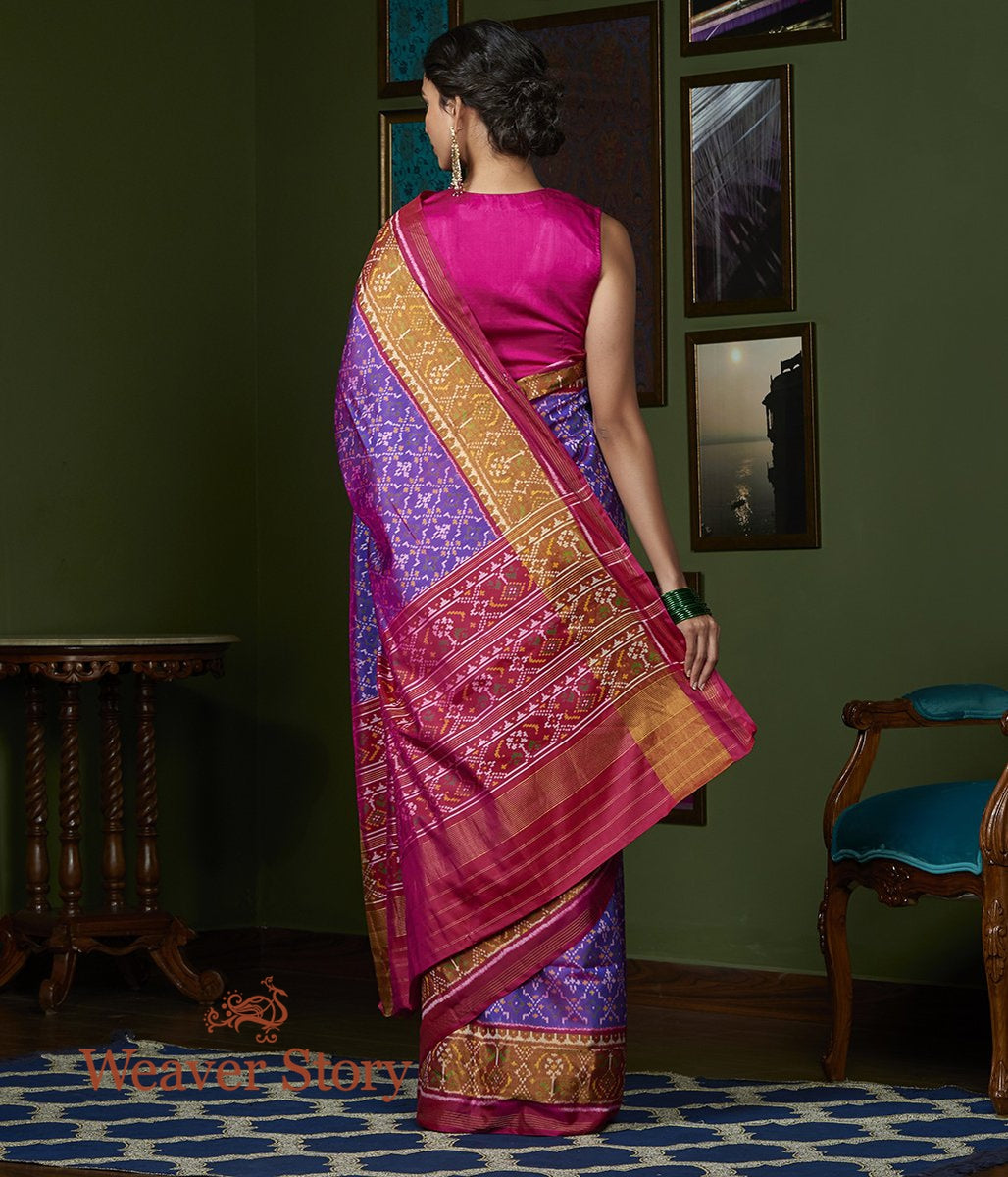 Handloom_Purple_and_Pink_Single_Ikat_Gujarat_Patola_Saree_WeaverStory_03