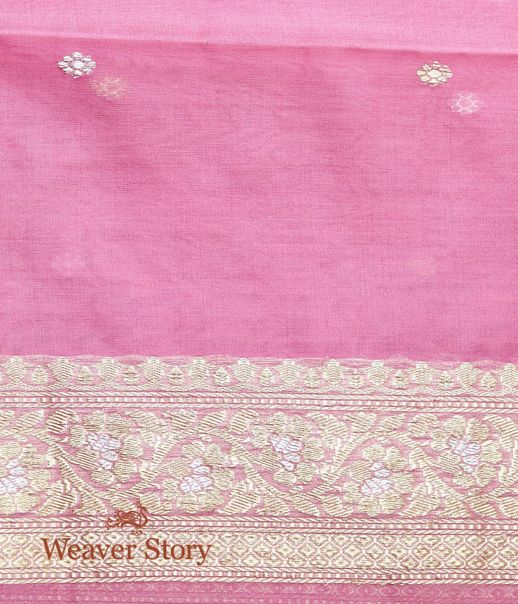 Handloom_Taffy_Pink_Kora_Silk_Banarasi_Saree_with_Gold_and_Silver_Zari_Booti_WeaverStory_05
