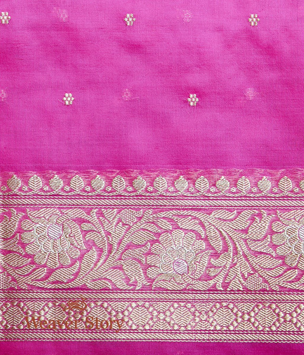 Handwoven_Hot_Pink_Kora_Silk_Banarasi_with_Kadhwa_Booti_WeaverStory_06