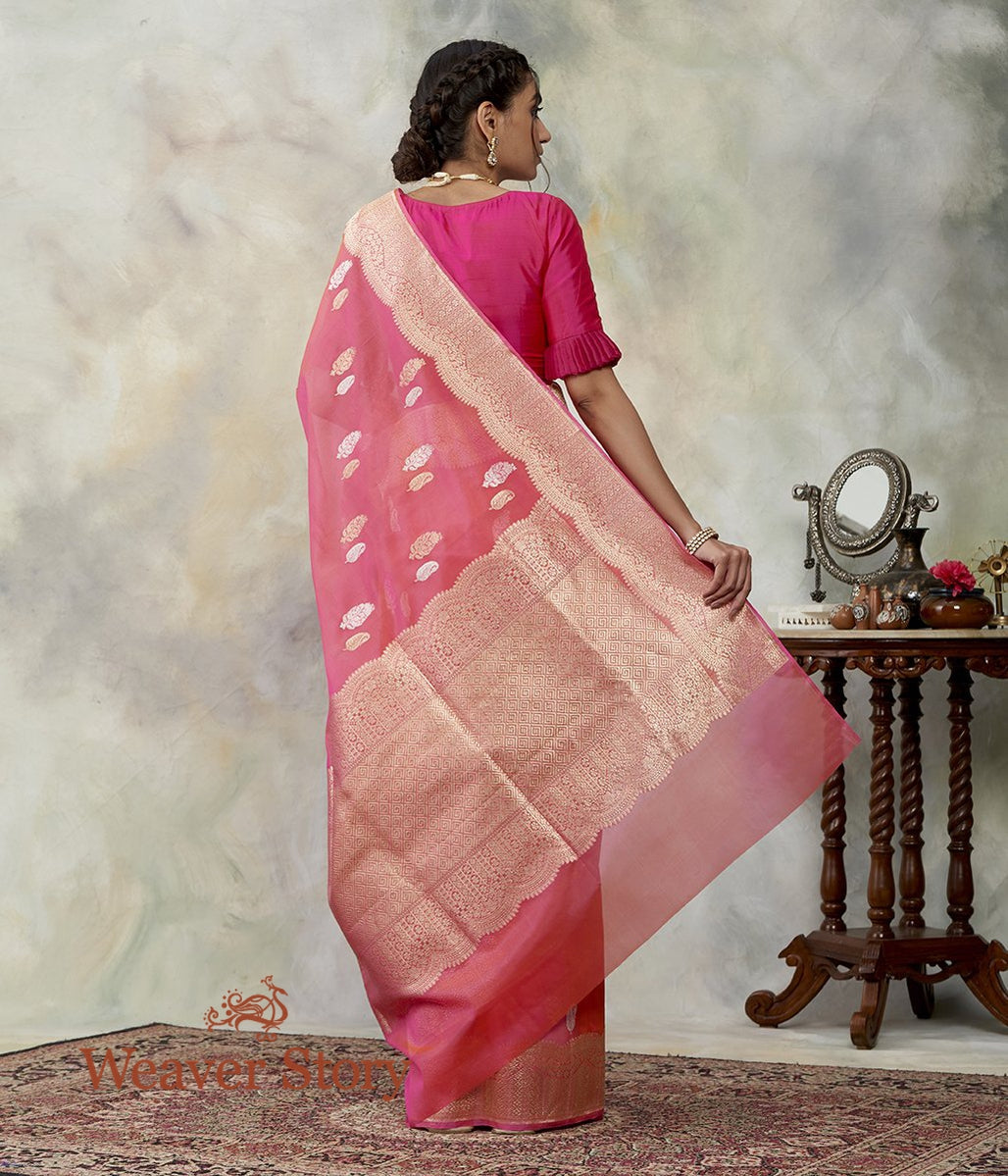 Handloom_Pink_Dual_Tone_Kora_Silk_Banarasi_with_Kadhwa_Booti_WeaverStory_03
