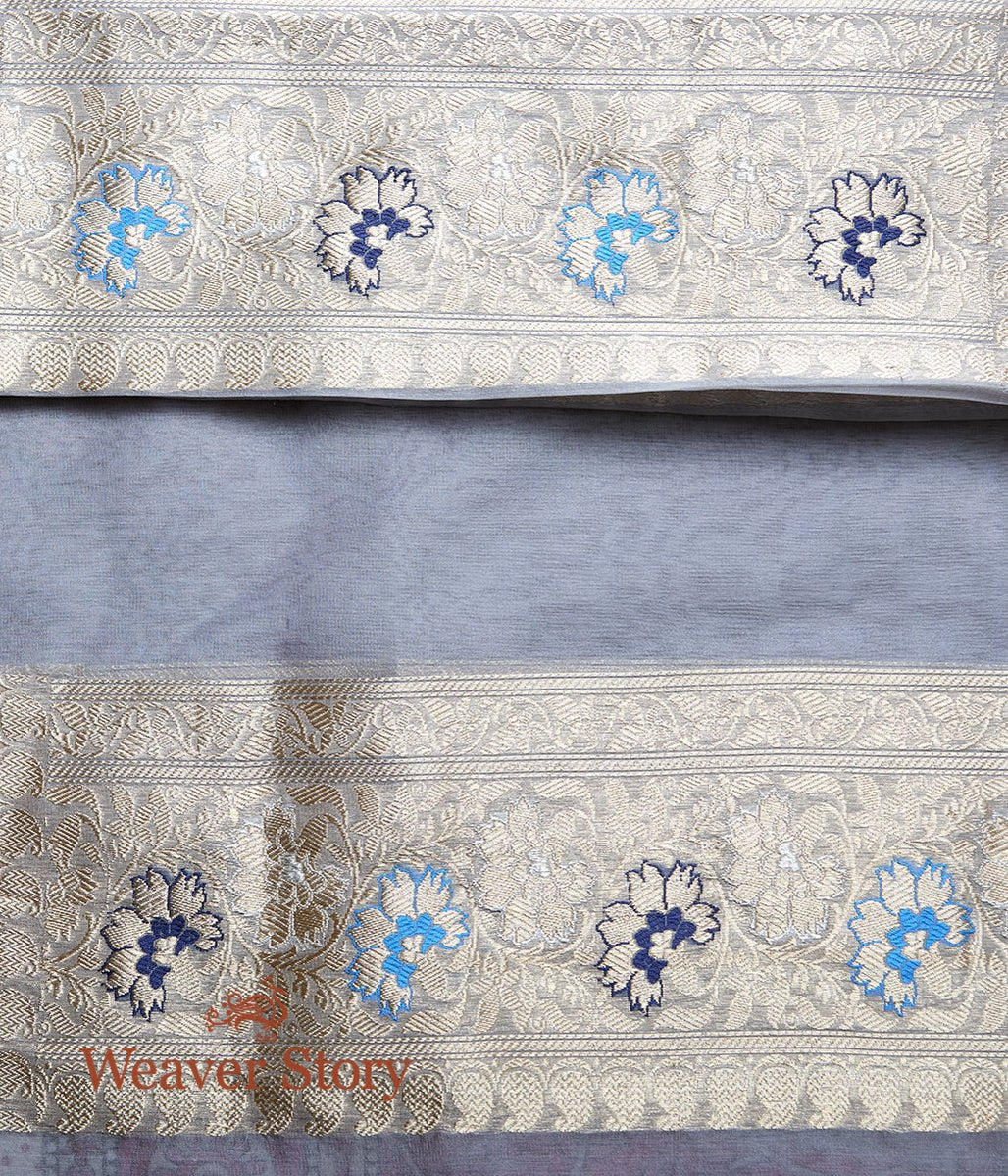 Grey_Kora_Silk_Handloom_Saree_with_Meenakari_Kadhwa_Booti_WeaverStory_05