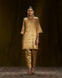 Gold_Silk_Tissue_Short_Kurta_and_Pants_WeaverStory_01