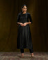 Black_Pure_Silk_Gherdaar_Kurta_with_Pants_WeaverStory_01