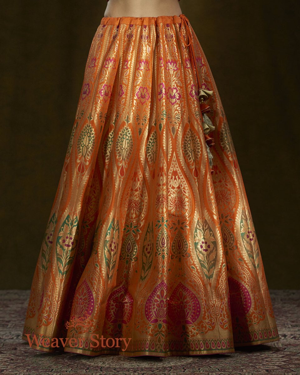 Orange_Banarasi_Handloom_Lehenga_with_Meenakari_WeaverStory_05
