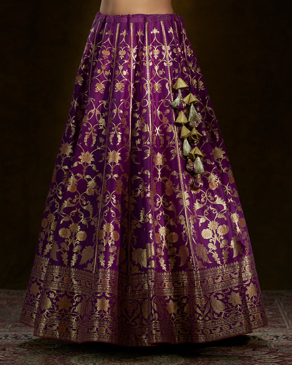 Purple_Handloom_Banarasi_Lehenga_with_Meenakari_and_Pink_Gota_Work_Blouse_WeaverStory_04