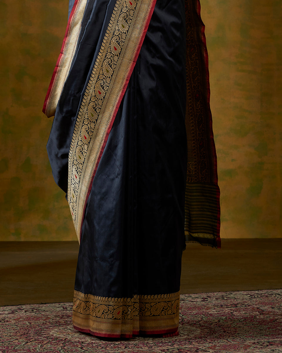 Charcoal_Black_Banarasi_Handloom_Saree_with_Kadhwa_Meenakari_Border_and_Konia_WeaverStory_04