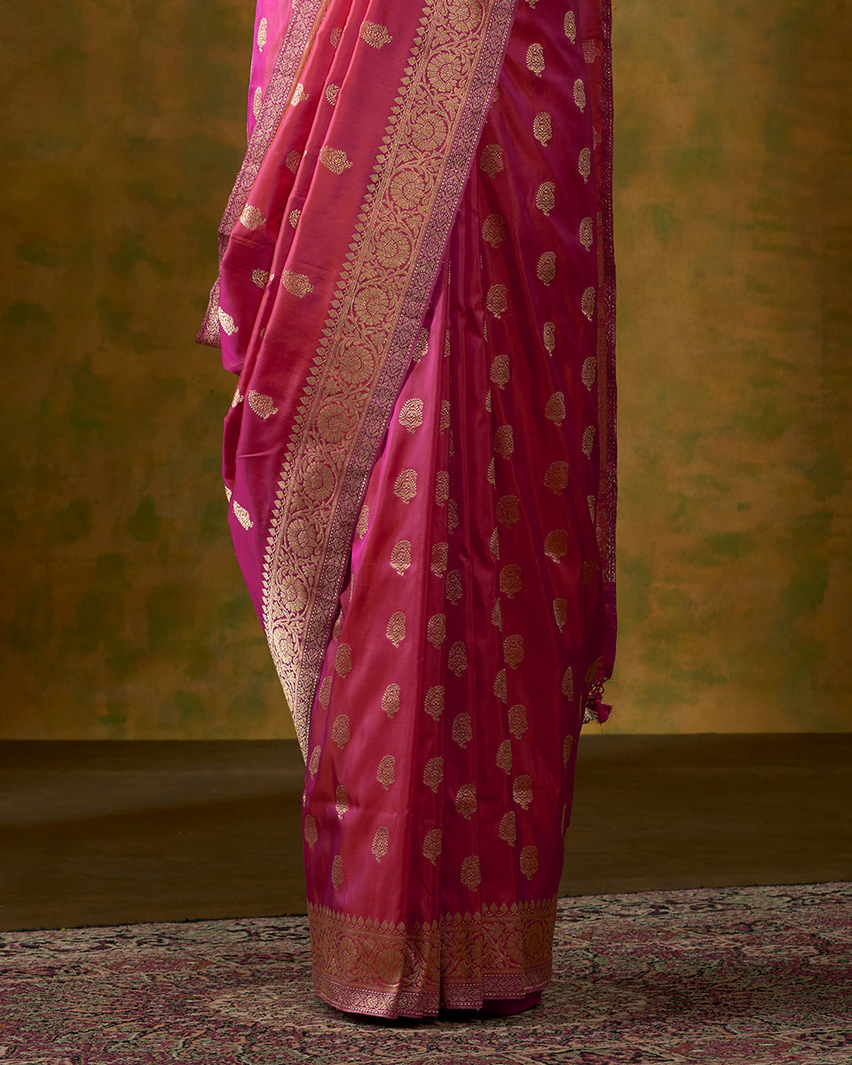 Pink_Dual_tone_Banarasi_Handloom_Saree_with_Kadhwa_Floral_Border_and_Paisley_Motifs_WeaverStory_04