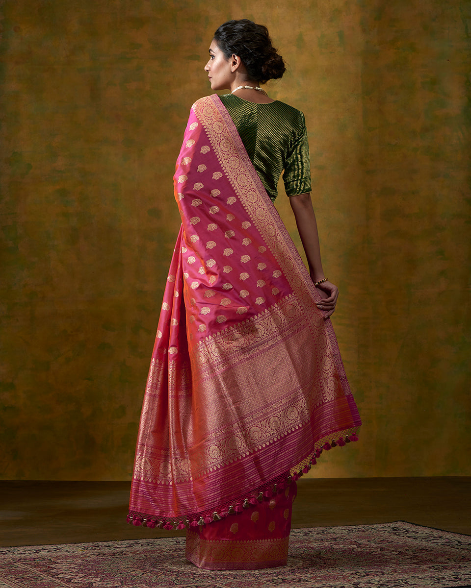 Pink_Dual_tone_Banarasi_Handloom_Saree_with_Kadhwa_Floral_Border_and_Paisley_Motifs_WeaverStory_03