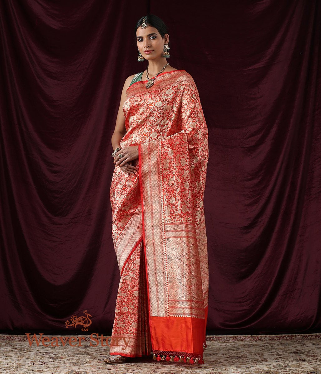 Handwoven_Red_Brocade_Shikargah_Saree_WeaverStory_02