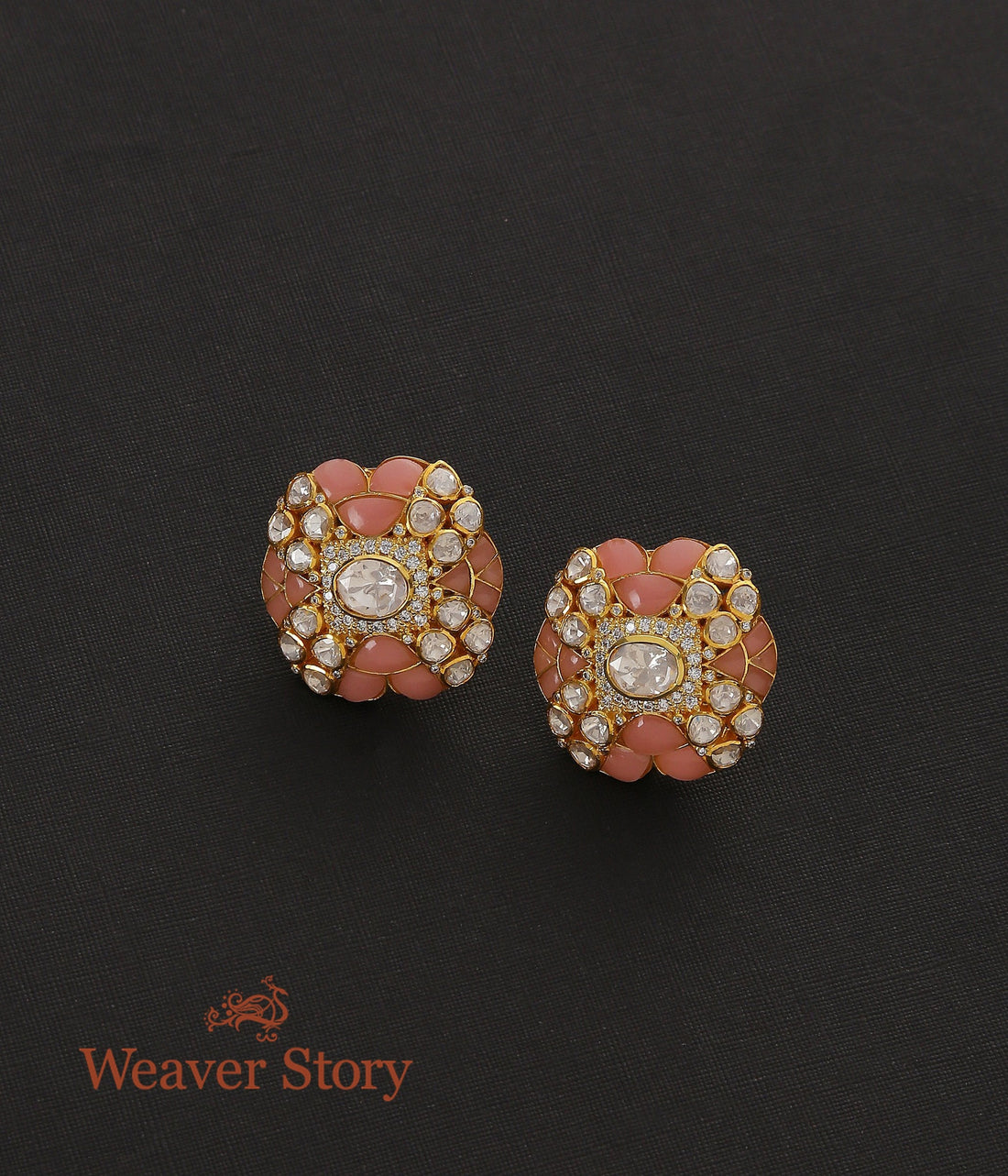 Surakh_Studds_with_Moissanite_Polki_Crafted_in_Pure_Silver_WeaverStory_02