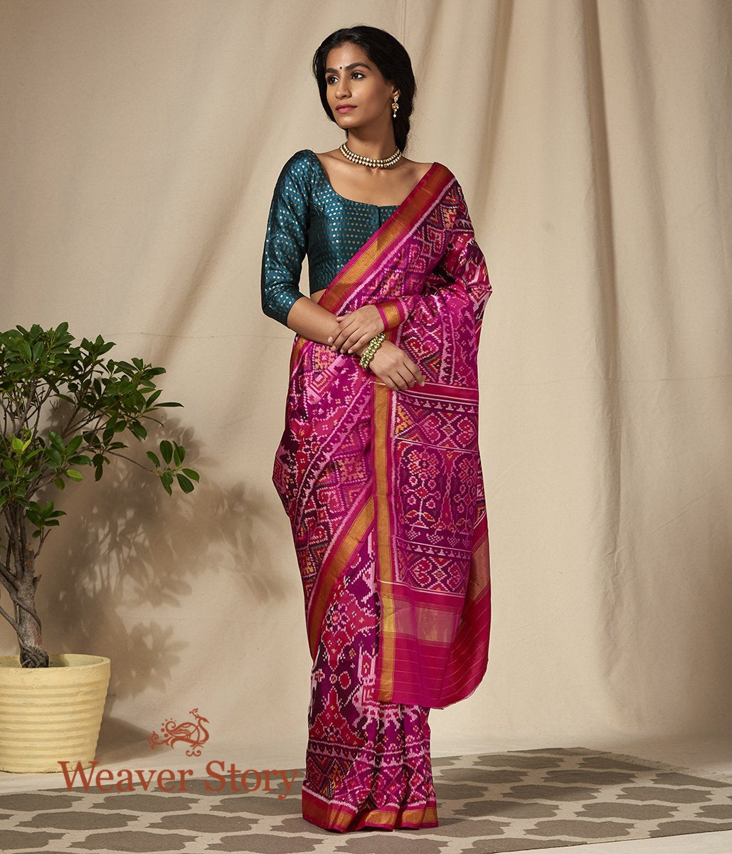 Handwoven_Purple_and_Pink_Dual_Tone_Gujarat_Patola_Saree_WeaverStory_02