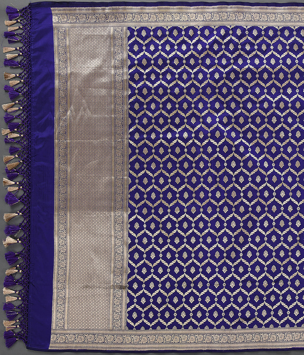Handloom_Blue_Katan_Silk_Jangla_Dupatta_with_Meenakari_Jaal_WeaverStory_02
