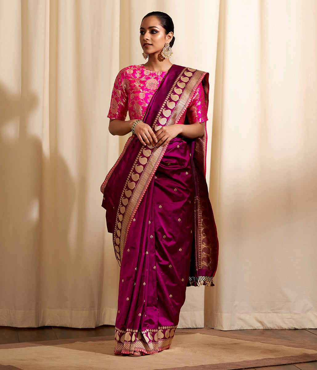 Handloom_Purple_Kadhwa_Booti_Saree_with_Paisley_Border_WeaverStory_02