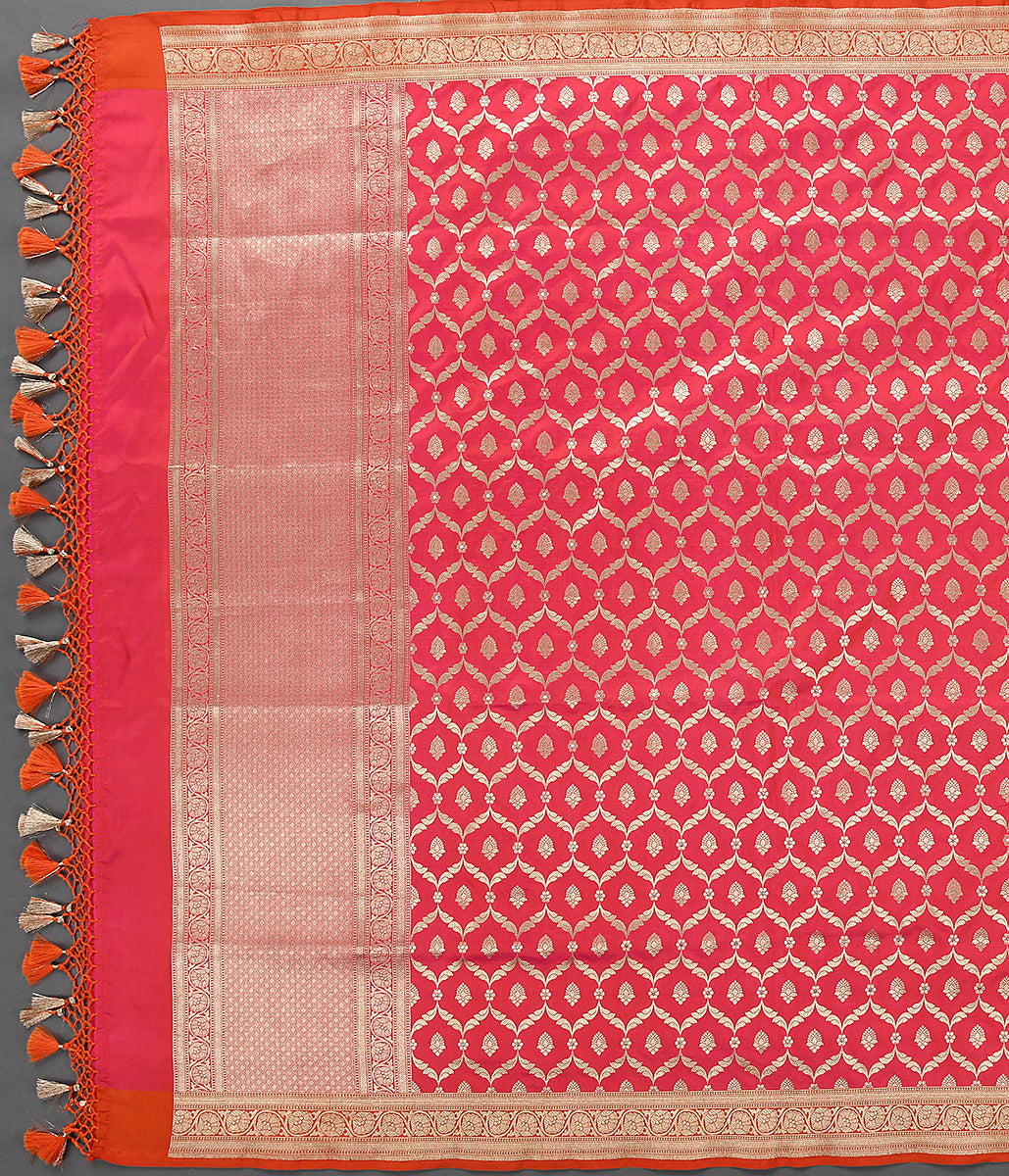 Handloom_Pink_Katan_Silk_Jangla_Dupatta_with_Meenakari_Jaal_WeaverStory_02